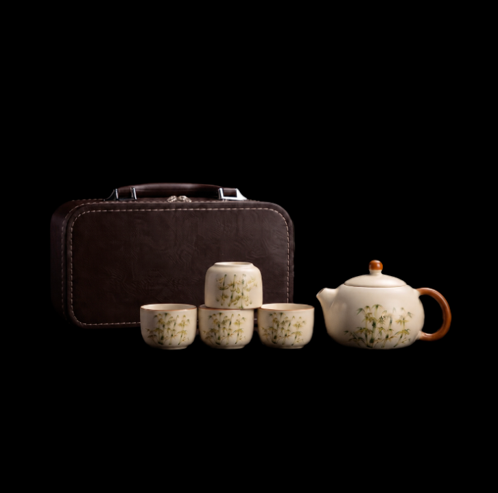 Service à Thé d'Exception – Souffle de Bambou en Céramique Ru Kiln