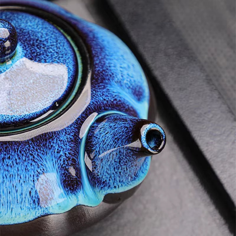 theiere bleu detail