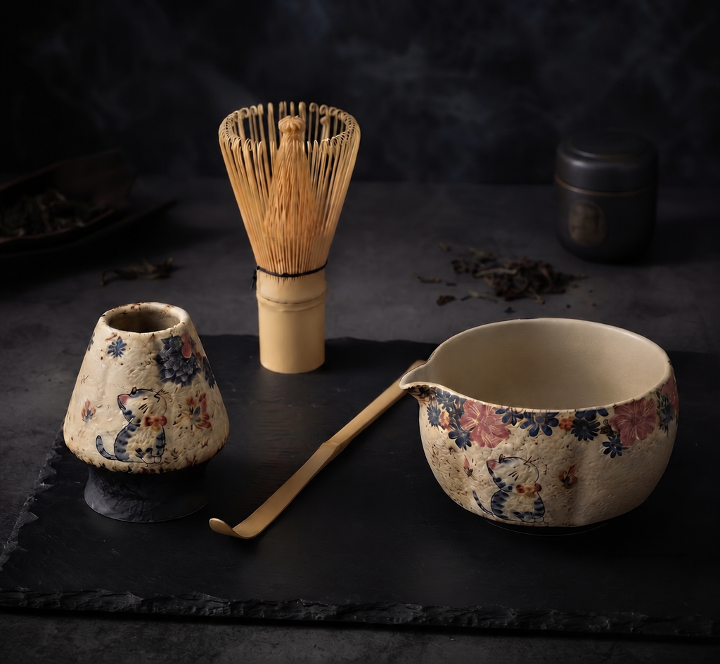 Set Matcha Douceur de Matcha avec des chats 