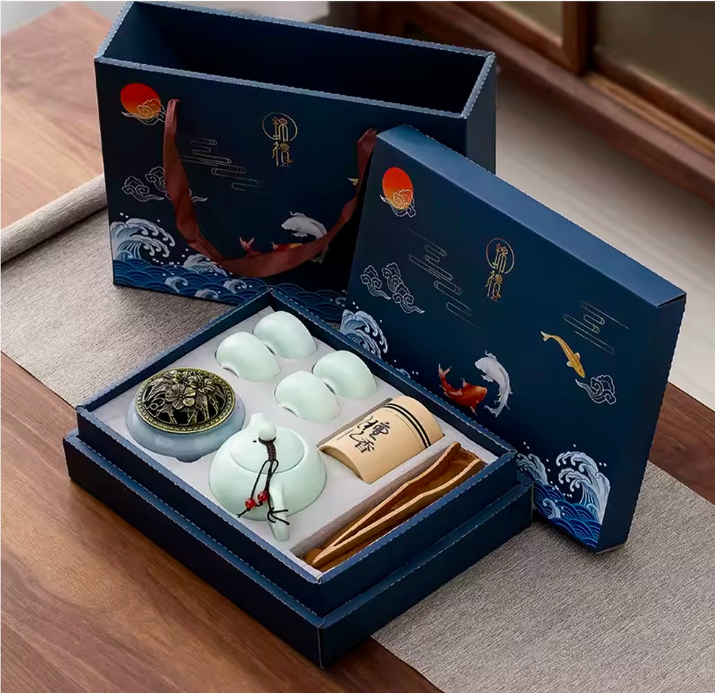 Thé Escapade Rituelle coffret de service à thé bleu clair 